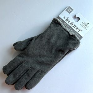 NWT ISOTONER SmartDri Heather Grey Knit Gloves